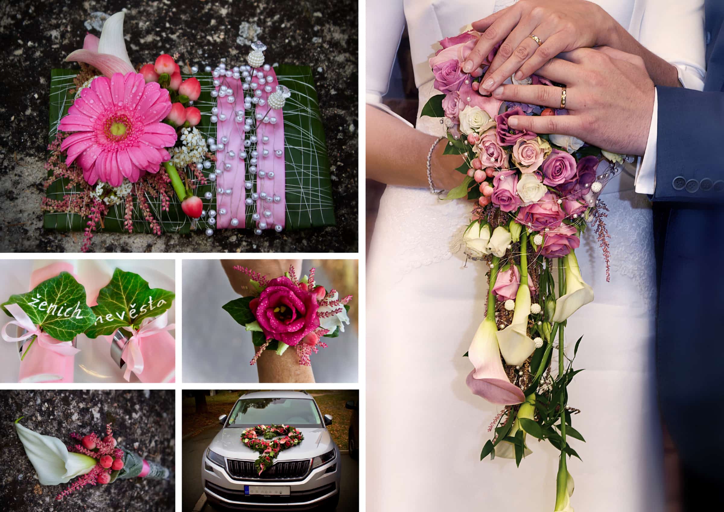 Svatební kolekce: růžová kapka kytice